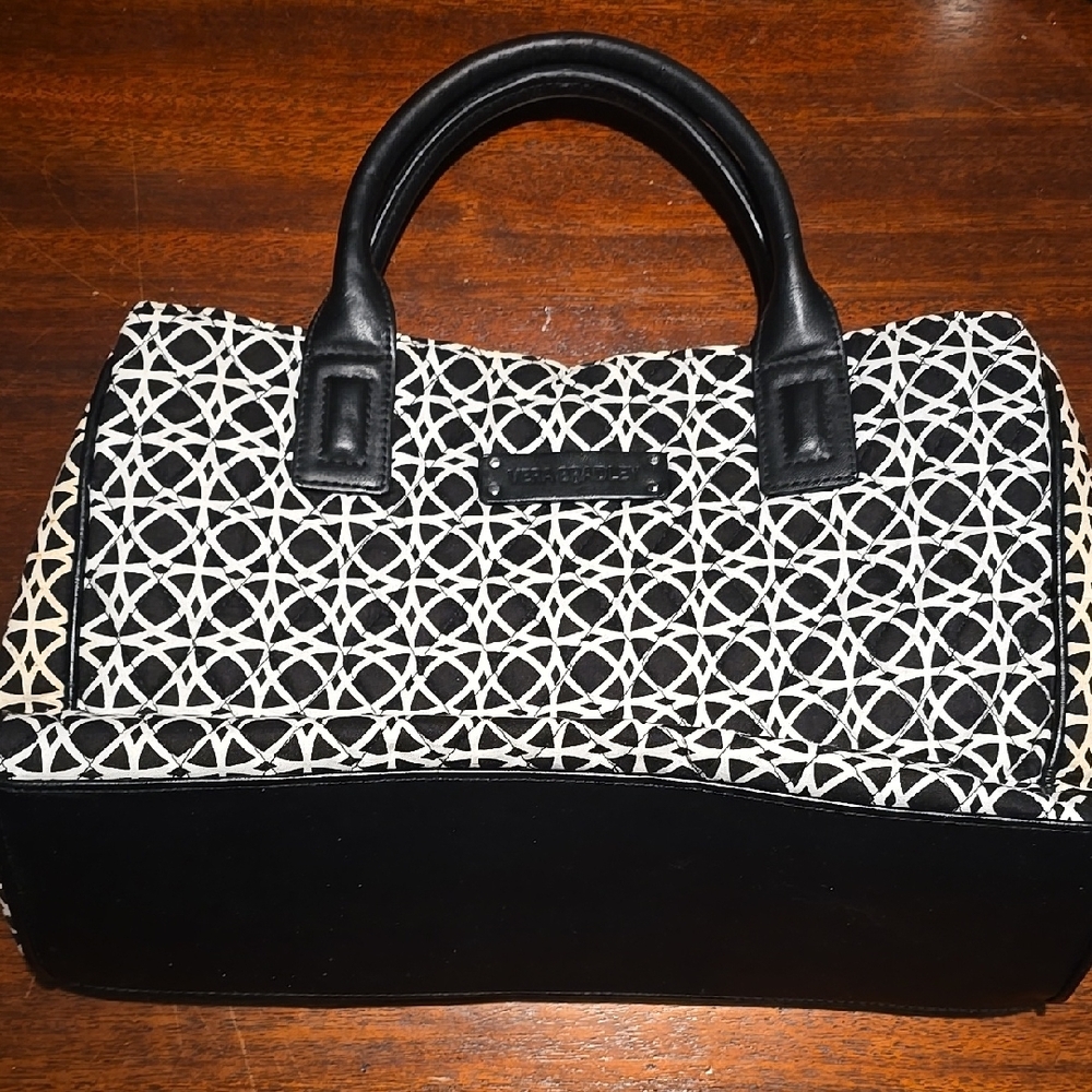 Vera Bradley Black and White Geometric Satchel